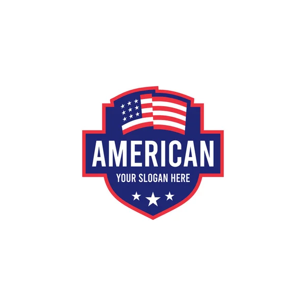 Emblem AMERICAN Flagge Schild Sterne Logo Design — Stockvektor