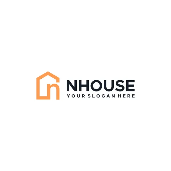 Lettermark minimaliste initiale N NHOUSE logo design — Image vectorielle