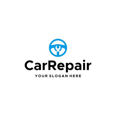 düz CarTamir anahtarı direksiyon logosu tasarımı 