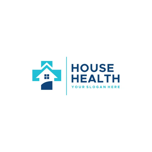 Minimaliste maison santé construction logo design — Image vectorielle