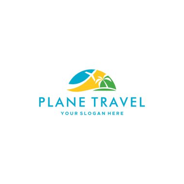 Modern Uçak Uçak Uçak Uçağı Palmiye Logosu Tasarımı