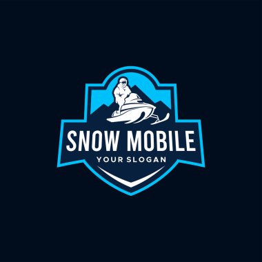 Rozet klasik Snow Mobil Dağ Kayak Logosu Tasarımı