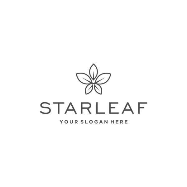 Minimalistische STARLEAF Blätter Pflanzen Logo-Design — Stockvektor