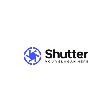 Minimalist Shutter daire mercek kamera logosu tasarımı