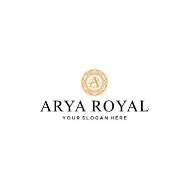 düz harf işareti A ARYA ROYAL logo tasarımı