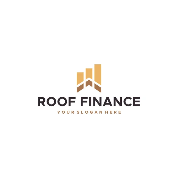 Toit plat FINANCE bâtiment augmenter logo design — Image vectorielle