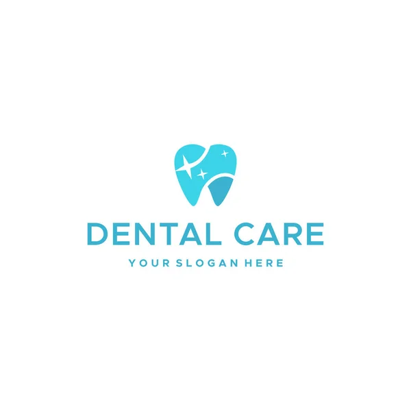 Minimalist DENTAL CARE dentist sparkle logo design — Stock Vector