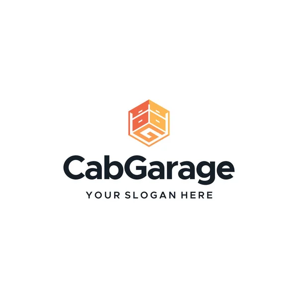 Diseño inicial colorido moderno del logotipo de G CABGARAGE — Archivo Imágenes Vectoriales