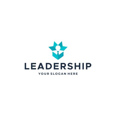 Düz Liderlik İnsanları Siluet Logo Tasarımı