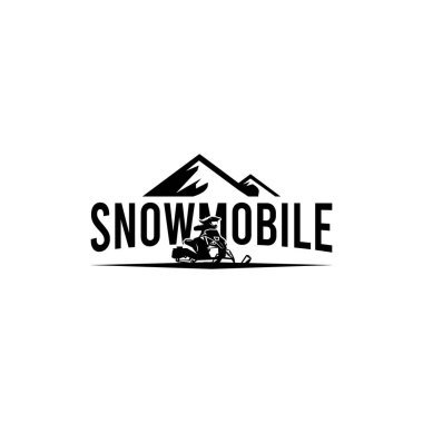 Minimalist SNOWMOBILE dağ kayak logosu tasarımı