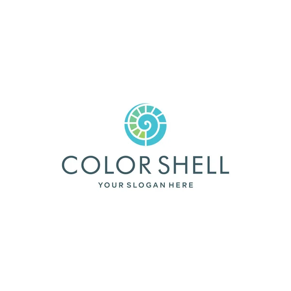 Μοντέρνο πολύχρωμο χρώμα SHELL σπιράλ λογότυπο σχεδιασμό — Διανυσματικό Αρχείο