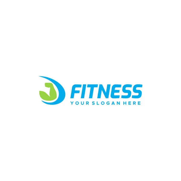 Minimalista FITNESS brazos musculares diseño del logotipo de la mano — Archivo Imágenes Vectoriales