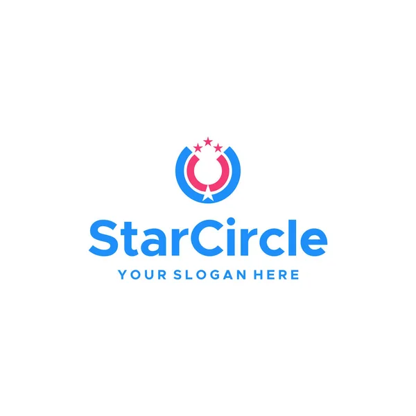 Μινιμαλιστικό πολύχρωμο σχέδιο λογότυπων STAR CIRCLE — Διανυσματικό Αρχείο