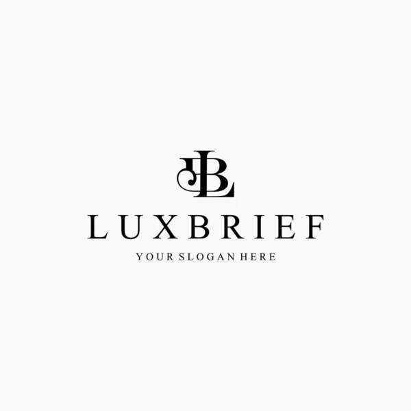 Flache Buchstabenmarke Initiale LB LUXBRIEF Logo Design — Stockvektor