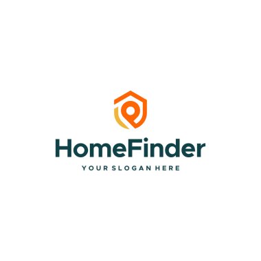 Modern Düz Renkli Ev Bulma Logosu Tasarımı