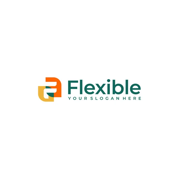 Modern Flat kleurrijke FLEXIBLE logo ontwerp — Stockvector
