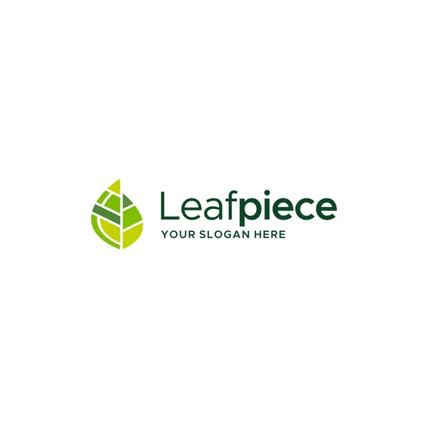 Moderne bunte LEAF PIECE Blätter Logo-Design — Stockvektor