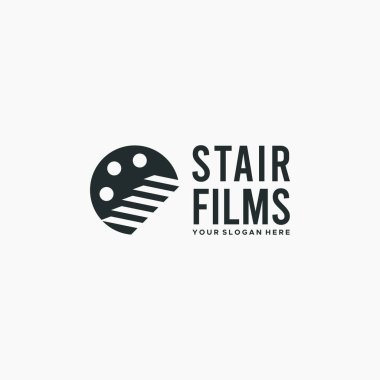 Minimalist STAIR FILMS siluet logo tasarımı