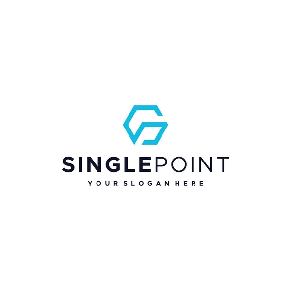 Επίπεδη σφραγίδα αρχικό S SINGLEPOINT λογότυπο σχεδιασμό — Διανυσματικό Αρχείο