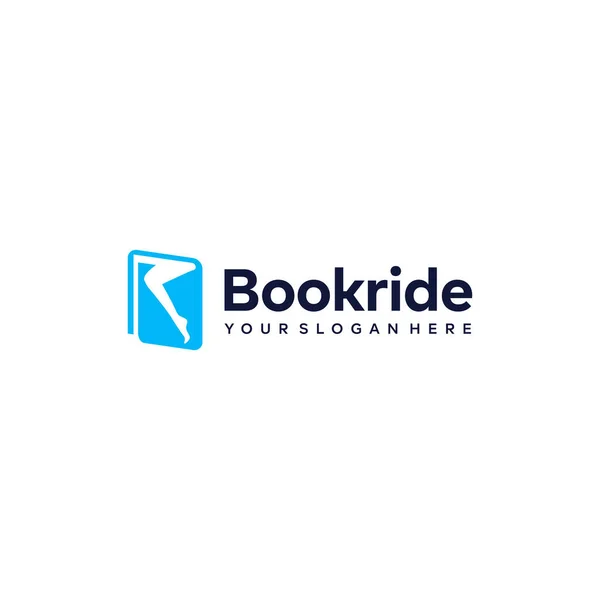 Minimalist επίπεδο γράμμα σήμα BOOKRIDE σχεδιασμός λογότυπου — Διανυσματικό Αρχείο