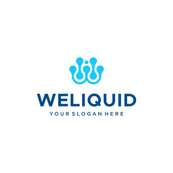 Modern Flat letter mark WELIQUID logo design — Stock vektor
