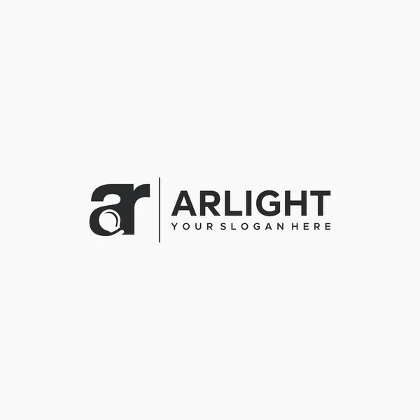 Letra plana marca inicial AR ARLIGHT logo design — Archivo Imágenes Vectoriales