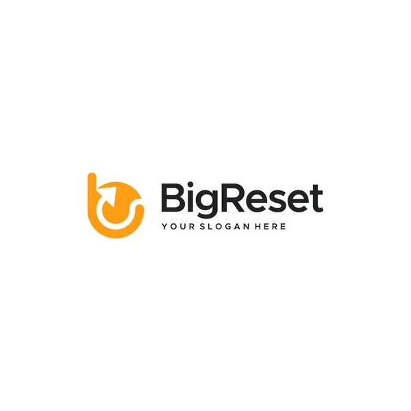 Μινιμαλιστικό λογότυπο σχεδιασμού βέλους BIG RESET — Διανυσματικό Αρχείο