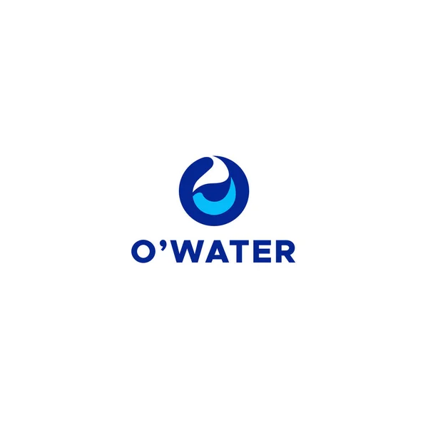 Minimalist flat design O Water fresh logo design — Stock vektor