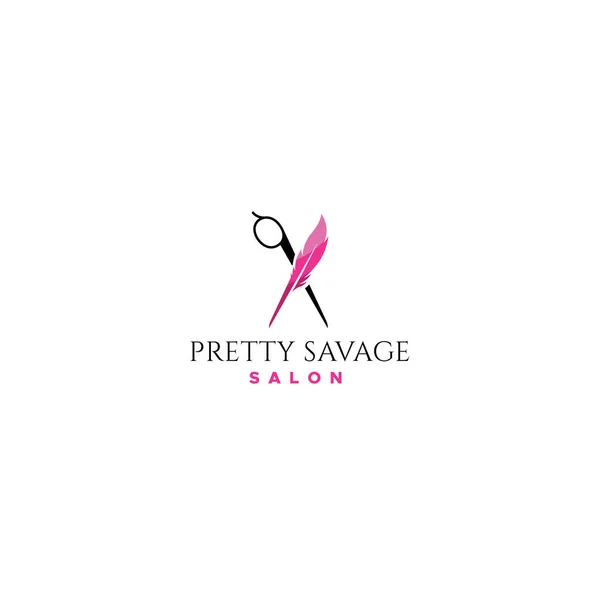 Minimalist design Pretty Savage Salon logo design — Stock vektor
