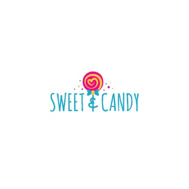 Minimalist tasarım Sweet Candy güzel logo tasarımı