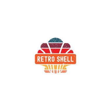 Modern tasarım Retro Shell alışveriş logosu tasarımı