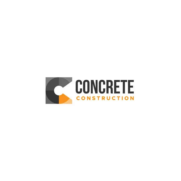 Diseño moderno Concreto Diseño del logotipo de la construcción — Vector de stock