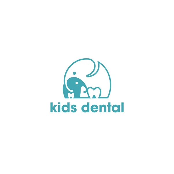 Minimalist design Kids Dental health logo design — Stock Vector
