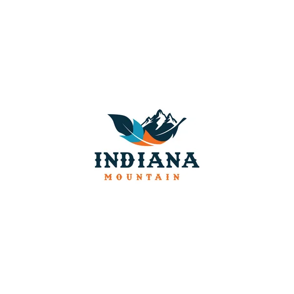 Modern flat colorful Indiana Mountain logo design — Stockvektor