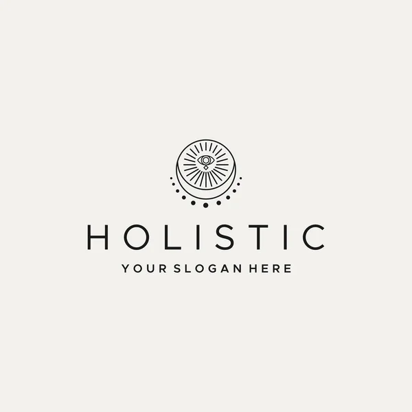 Μινιμαλιστικός σχεδιασμός HOLISTIC healing logo — Διανυσματικό Αρχείο