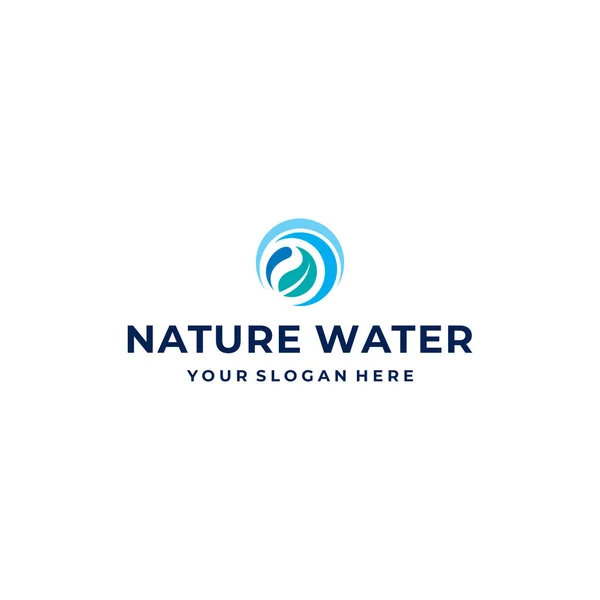現代的なカラフルな自然水の葉のロゴデザイン — ストックベクタ