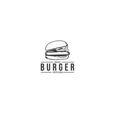 Modern siluet BURGER Gıda logosu tasarımı yiyin