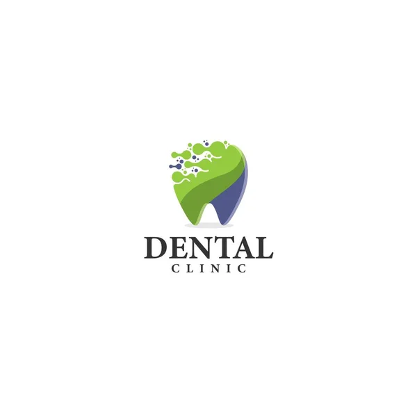 Desain logo kesehatan CLINIC DENTAL yang berwarna-warni - Stok Vektor