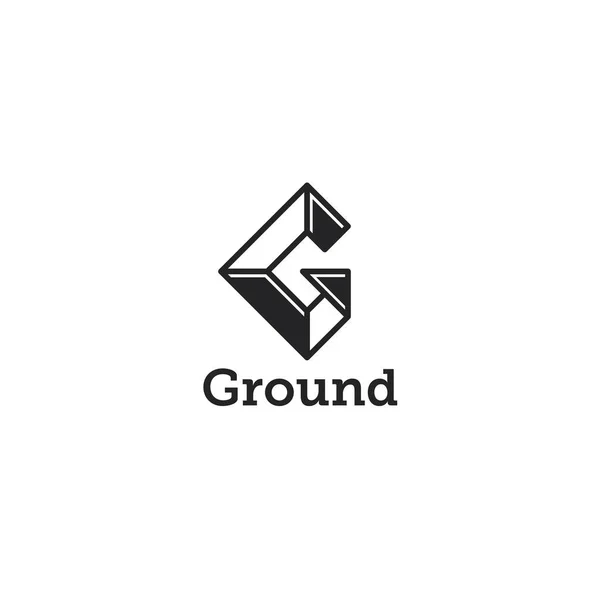 Znak płaskiej litery początkowy G GROUND projekt logo ziemi — Wektor stockowy