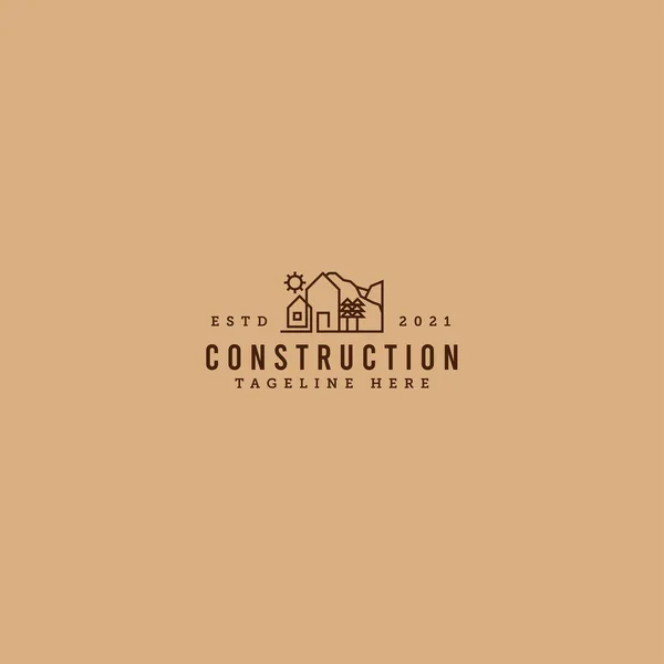 Design moderno COSTRUZIONE casa logo design — Vettoriale Stock