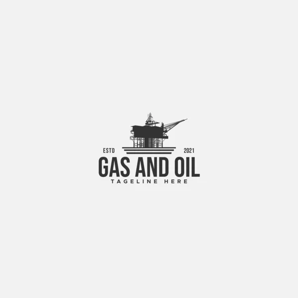 Design de logotipo moderno silhueta GAS E OIL terra — Vetor de Stock