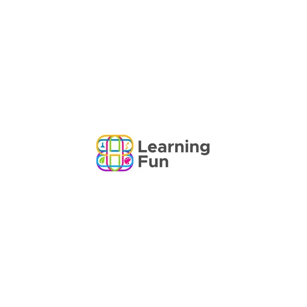 Modern renkli Öğrenme Eğlenceli logo tasarımı — Stok Vektör