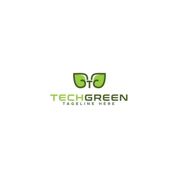 Modern design TECH GREEN future leaf logo design — Stockvektor