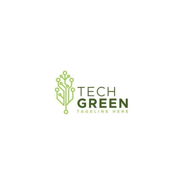 Modern design TECH GREEN future leaf logo design — Stockvektor