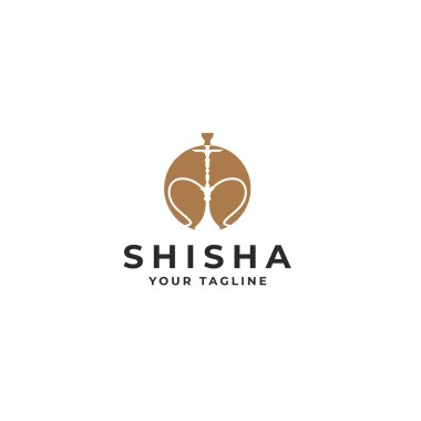 Minimalist düz SHISHA duman logosu tasarımı