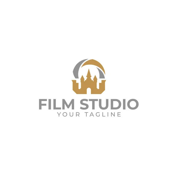Modern plat eenvoudig ontwerp FILM STUDIO logo ontwerp — Stockvector