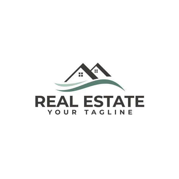 Moderne plat simple Real ESTATE design logo de la maison — Image vectorielle