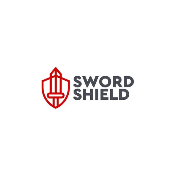 Modern flat simple SWORD SHIELD tank logo design — Vetor de Stock