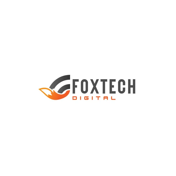 Eenvoudig ontwerp FOXTECH DIGITAL internet logo ontwerp — Stockvector