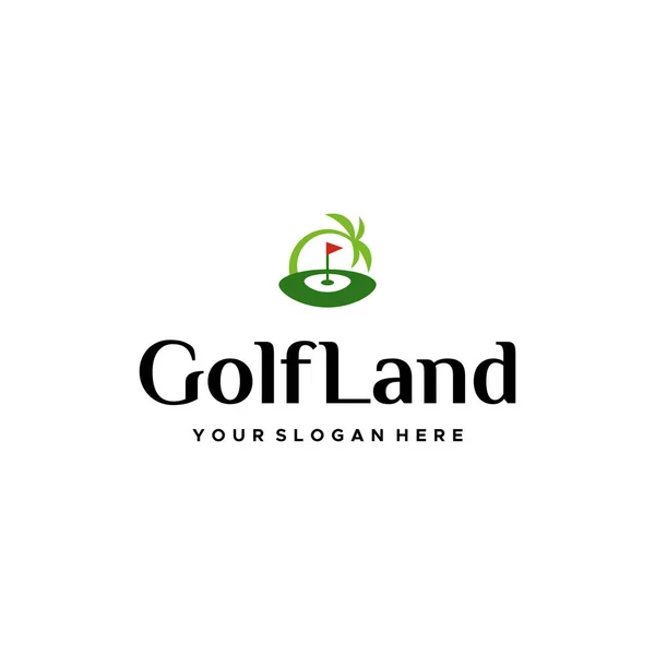 Modern Colorful Golf Land Tree Field Logo design — Stockvektor
